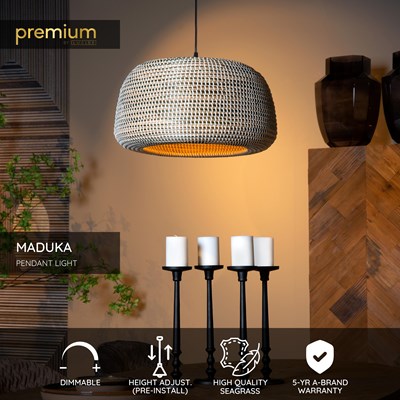 Lucide MADUKA - Pendant light - 1xE27 - Brown | Premium